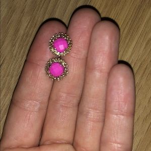 Carly stud magenta earrings